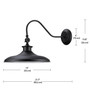 Globe Electric Aedan 1-Light Black Wall Sconce