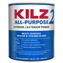 KILZ White Flat Water-Based Acrylic Stain Blocking Primer 1 qt