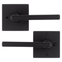 Kwikset Halifax Matte Black Bed and Bath Lever Right or Left Handed
