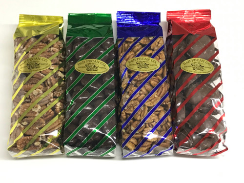 QTY (1) 12 OZ DECO BAG MILK CHOCOLATE PECANS (bags sold individually)