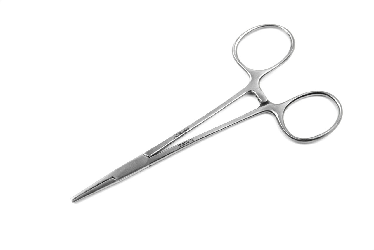 Halsted Mosquito Forceps, 4.75” (12cm), 1x2 Teeth, STR Tips AROSmicro