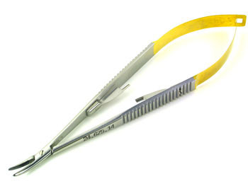 Castroviejo Needle Holder, 5.5" (14 cm), Curved Tips w/ TC Inserts