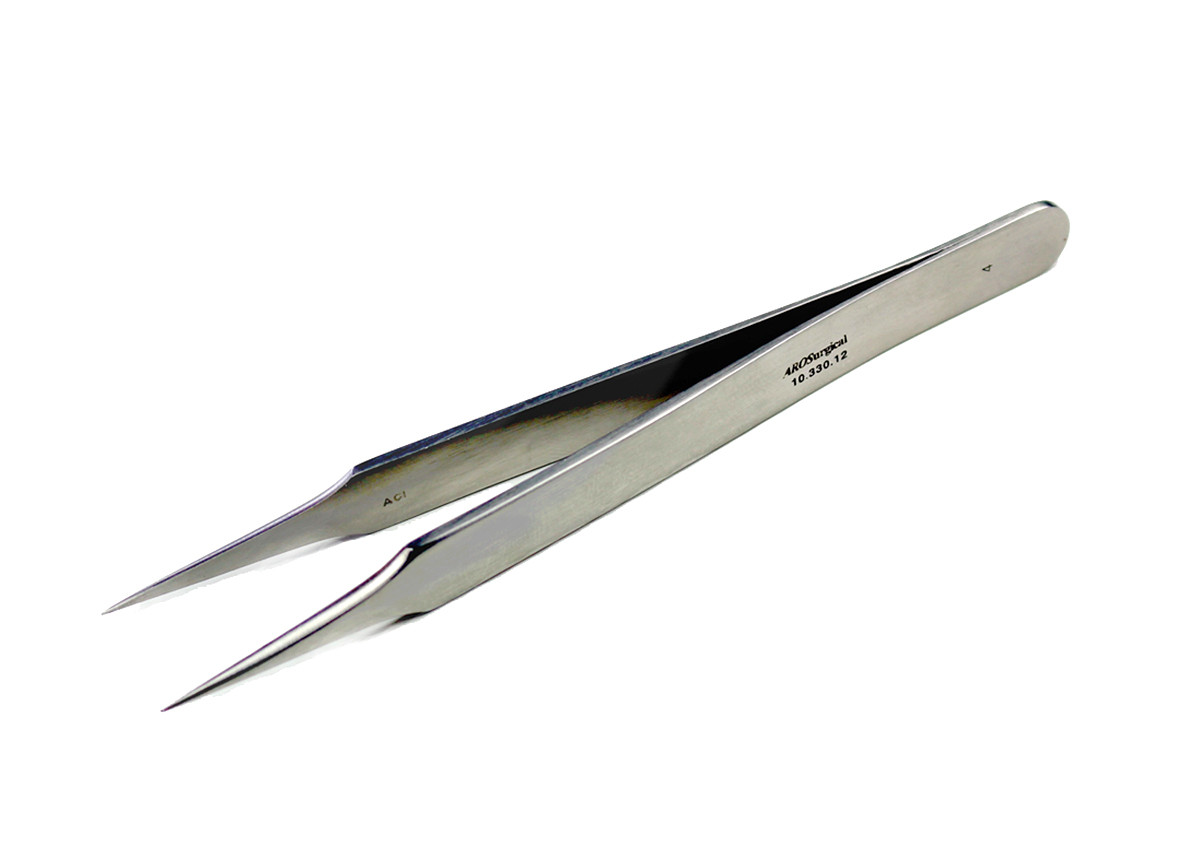 Jewelers Micro Forceps, 4.75” (12cm), 0.5mm Extra Fine STR Tips 10.