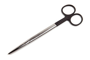 07.280.18: Metzenbaum Scissors, Black Handles, 18cm, 7 inches, STR tips
