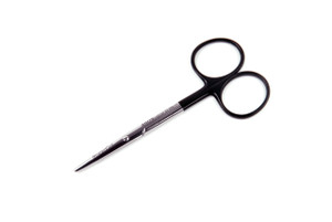 07.280.11: Metzenbaum Baby Scissors, Black Handles, 11cm, 4.5 inches, STR tips