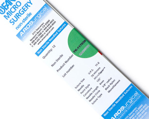 AROSuture™ TK-117038 | Non-Sterile Nylon Microsuture with Threaded Needle: Non-Absorbable, Black Monofilament Suture, Suture Size 11-0 (0.1 Metric), Suture Length 7.9” (20cm), Swaged (Eyeless), Atraumatic MicroTaper™ Point (TK) Needle 70 microns (70 µ), Needle Length 4mm, Needle Curvature 135° (3/8R), Needle Alloy Stainless Steel 304, Suture Usage Reusable, Education, Training and Research, 12 Per Box.