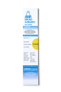 AROSuture™ TK-101038 | Non-Sterile Nylon Microsuture with Threaded Needle: Non-Absorbable, Black Monofilament Suture, Suture Size 10-0 (0.2 Metric), Suture Length 7.9” (20cm), Swaged (Eyeless), Atraumatic MicroTaper™ Point (TK) Needle 100 microns (100 µ), Needle Length 4mm, Needle Curvature 135° (3/8R), Needle Alloy Stainless Steel 304, Suture Usage Reusable, Education, Training and Research, 12 Per Box.