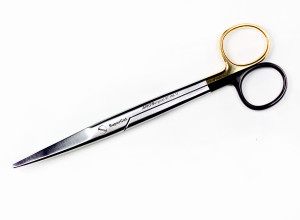 07.165.17TC: Mayo Scissors, Gold/Black Handles, 17 cm, 6.75 inches, TC, CVD tips