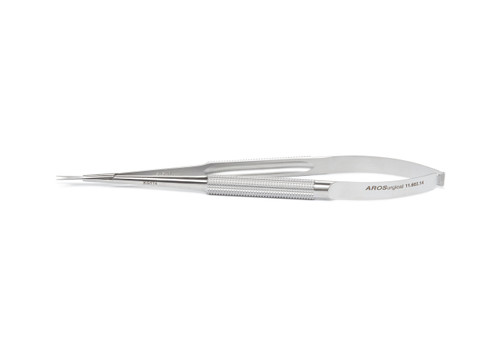11.602.14: Micro Spring Handle Scissors, 14cm, 5.5 inches, 8mm d, STR tips