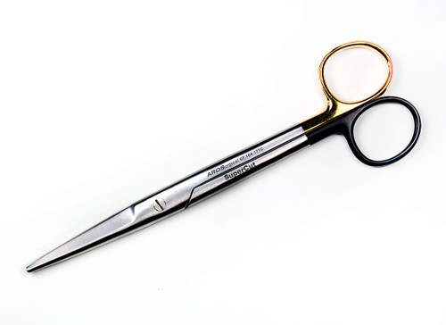 07.164.17TC: Mayo Scissors Straight, Gold/Black Handles, 17cm, 6.75 inches, SC/TC