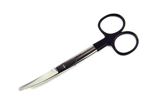 07.111.14: SuperCut Surgical Scissors, 5.75” (14cm), Black Handles, BL/SH CVD Tips