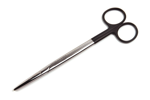 07.280.18: Metzenbaum Scissors, Black Handles, 18cm, 7 inches, STR tips