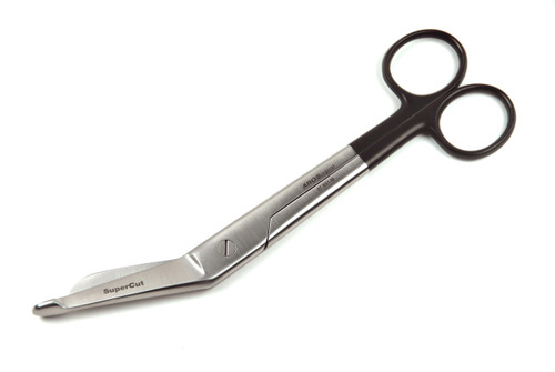 07.901.18: Lister Bandage Scissors, Black Handles, 18cm, 7 inches, Supercut CVD tips