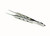 42.942.08: BISHOP HARMAN Iris Forceps, Serrated, 1x2 teeth, 8.5cm, 3.25 inches, 0.8mm tips, STR