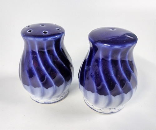 Set of cobalt blue salt and pepper shakers
