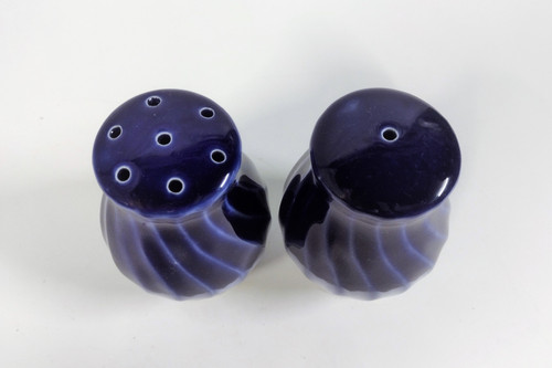 Set of cobalt blue salt and pepper shakers