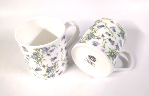 Set of 2 Large Bone China Mugs   with blue Harebell design