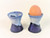 2 Designer Egg Cups glazed in cobalt blue 