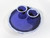 Double egg cup on a plate glazed in cobalt blue pottery