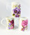 Set of 3 Bone China Mugs with old flower design
