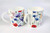 Set of 2 large Bone China Mugs  (400ml capacity ) with wild flower decoration