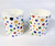 2 Large Bone China Mugs  (400ml capacity ) decorated in polka dot design