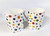 2 Large Bone China Mugs  (400ml capacity ) decorated in polka dot design