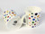 2 Large Bone China Mugs  (400ml capacity ) decorated in polka dot design