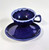One Set of large Cup / Plate  glazed in cobalt blue