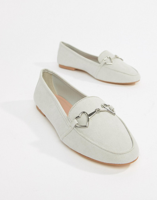 Accessorize heart trim loafer in grey