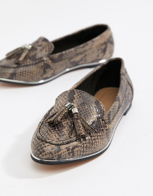 ASOS DESIGN Mindful snake flat shoes
