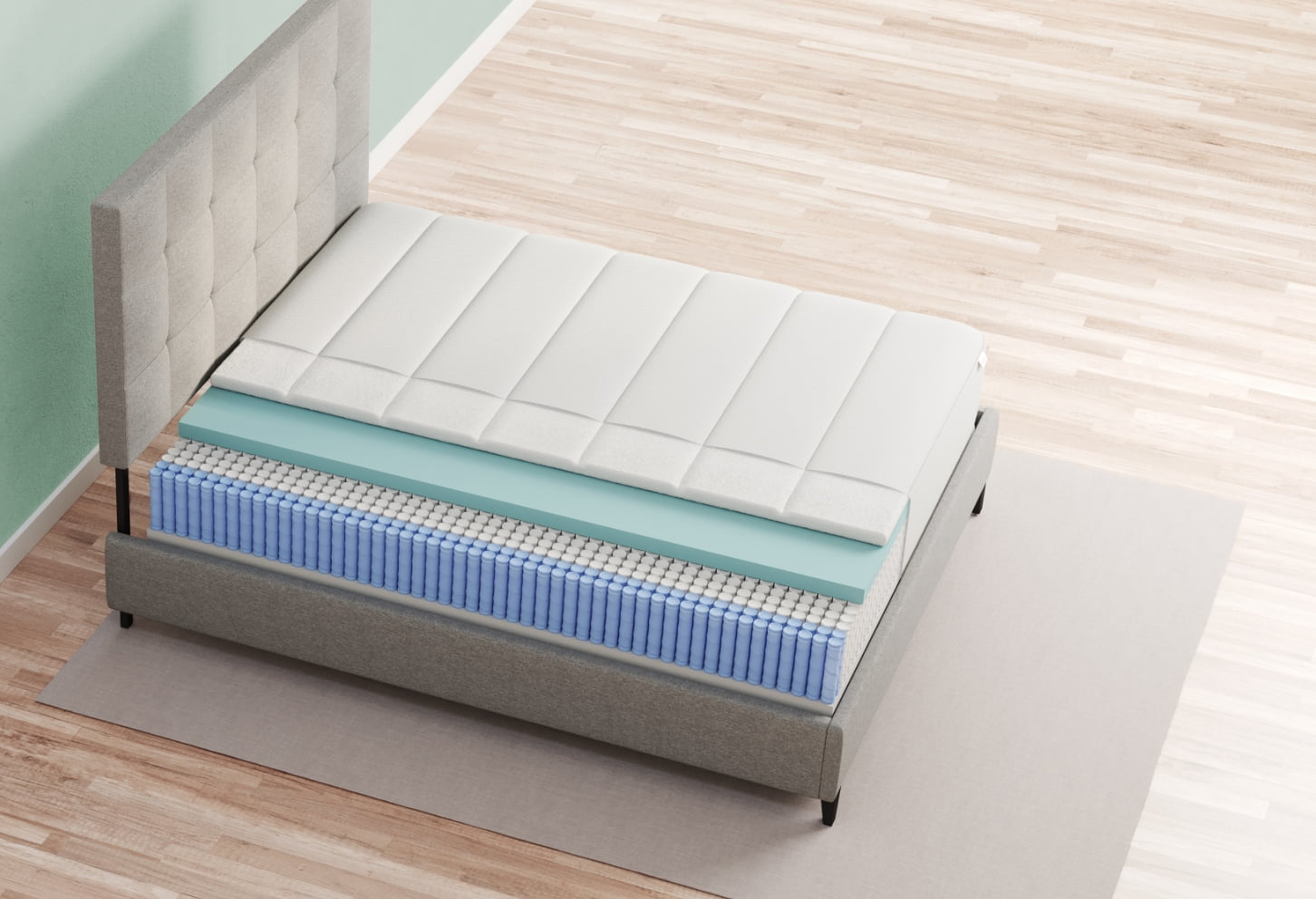Vaya mattress lifestyle side corner view