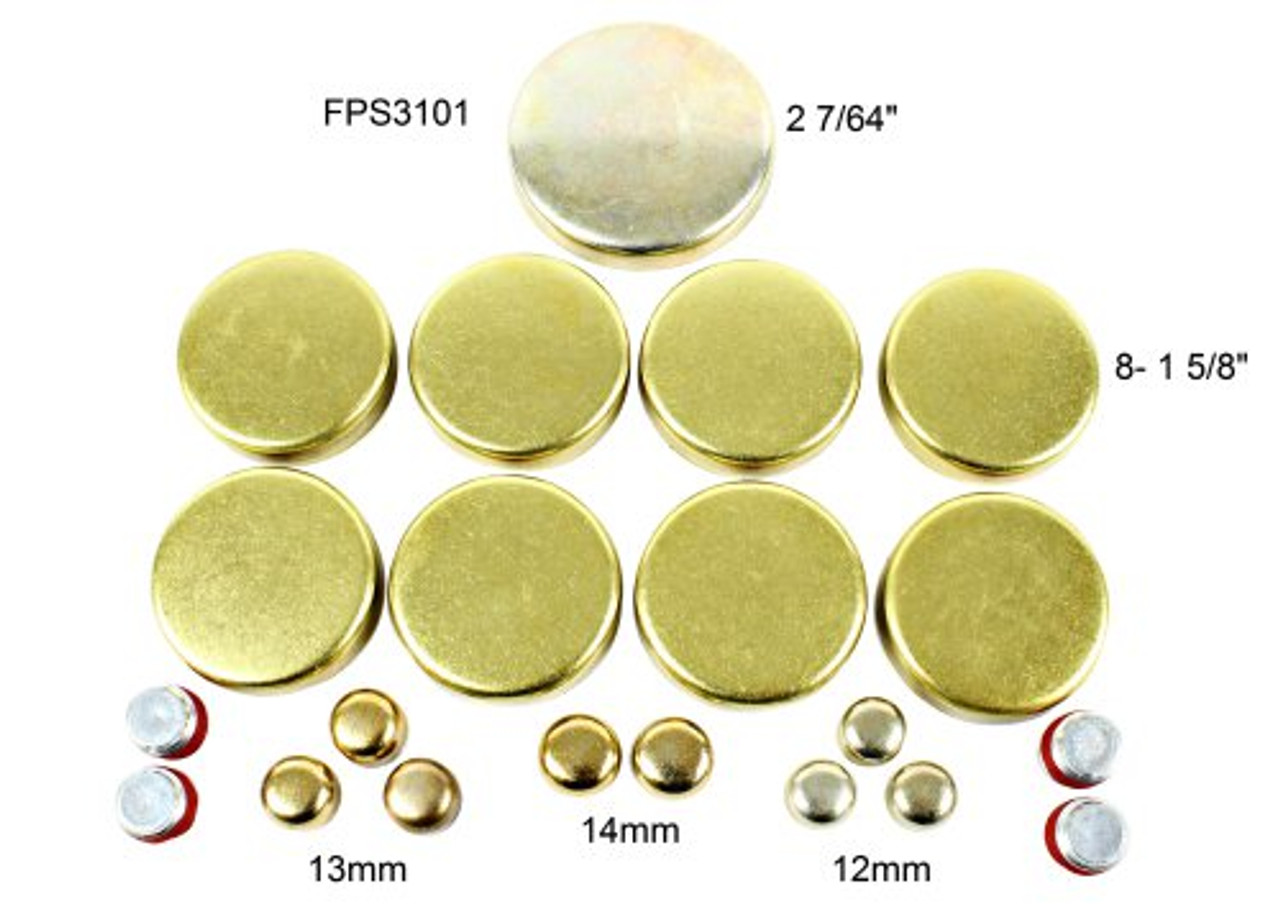 Brass Freeze Plug Set - 1986 Chevrolet Corvette 5.7L Engine Parts # FPS3101ZE156