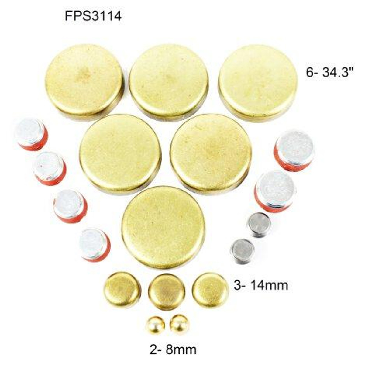 Brass Freeze Plug Set - 1991 Isuzu Trooper 2.8L Engine Parts # FPS3114ZE59