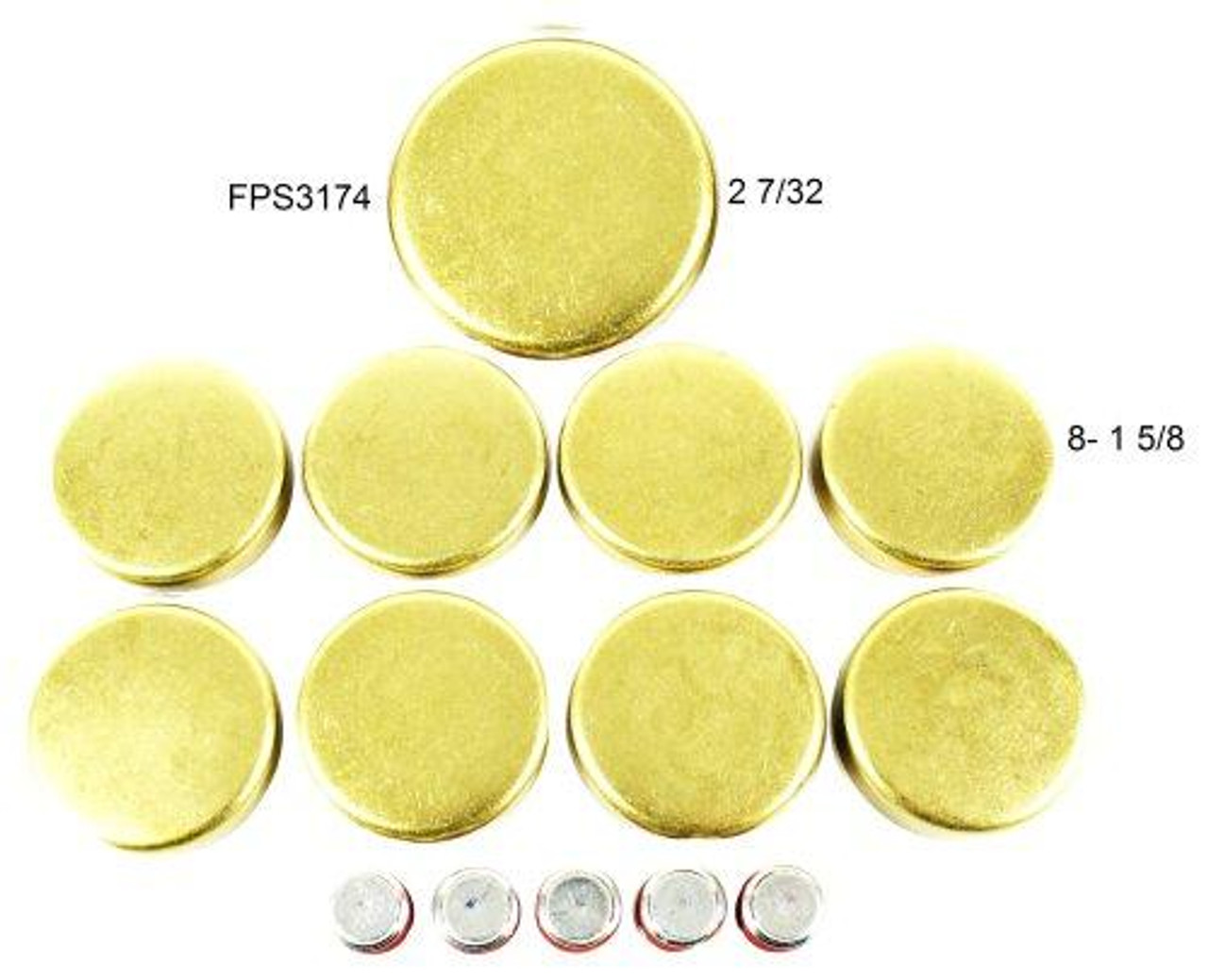 Brass Freeze Plug Set - 1999 GMC C2500 7.4L Engine Parts # FPS3174ZE108