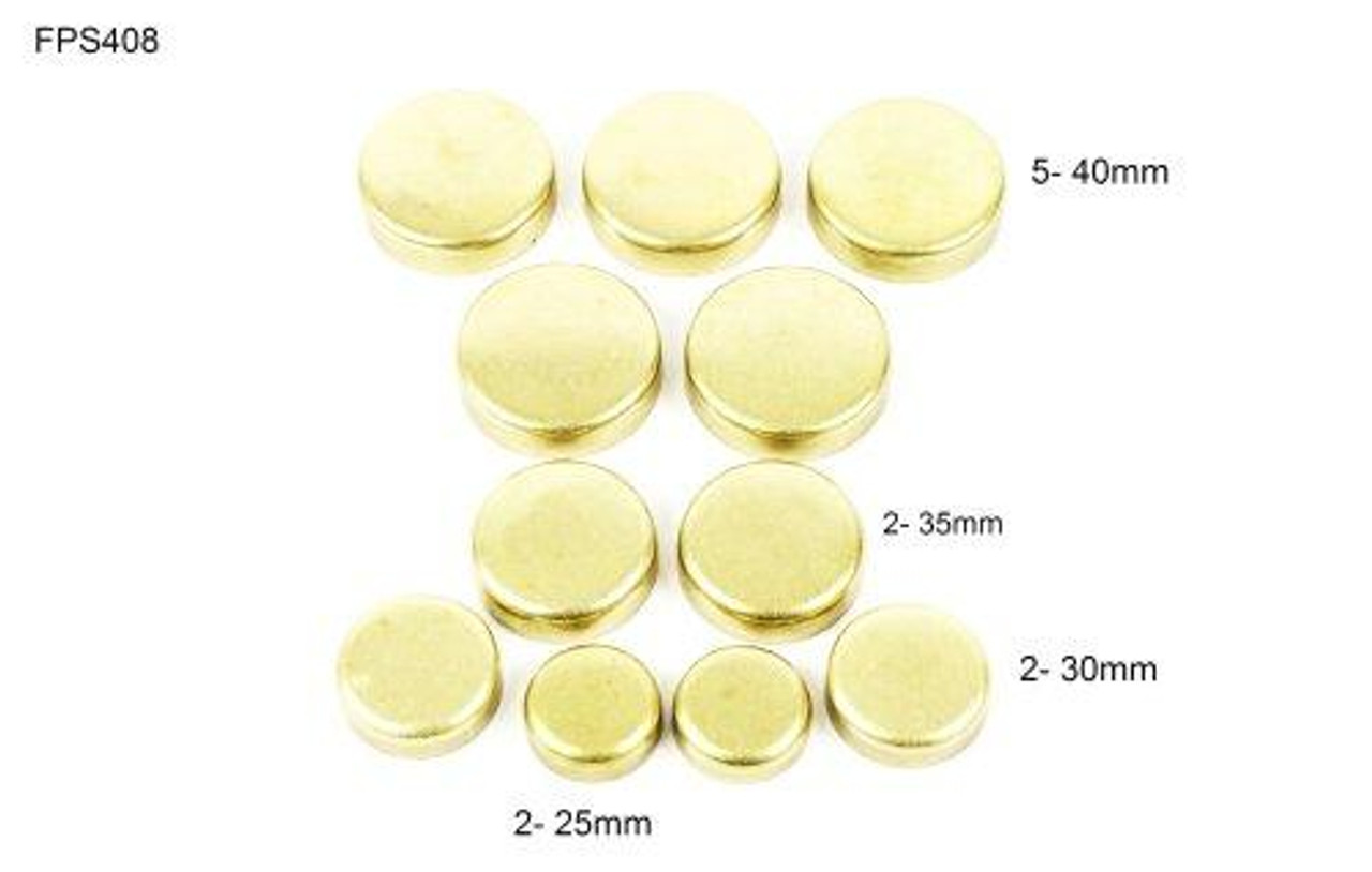 Brass Freeze Plug Set - 1989 Ford Probe 2.2L Engine Parts # FPS408ZE1