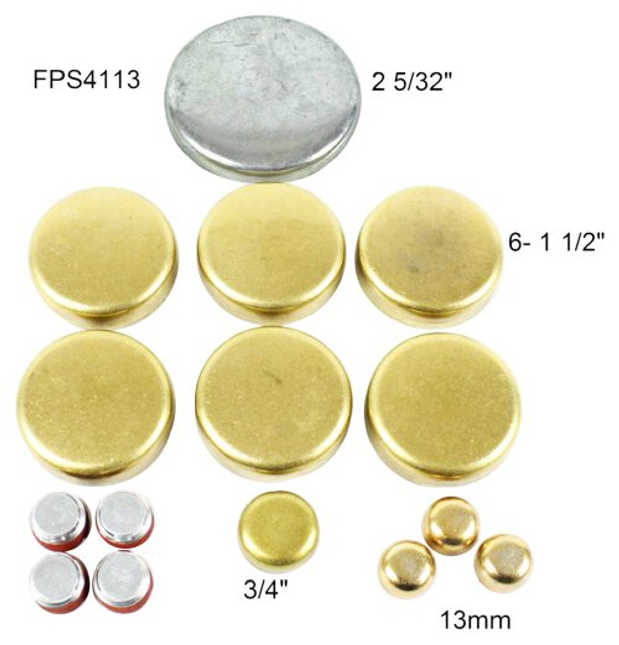 Brass Freeze Plug Set - 1988 Ford F-150 5.0L Engine Parts # FPS4113ZE58