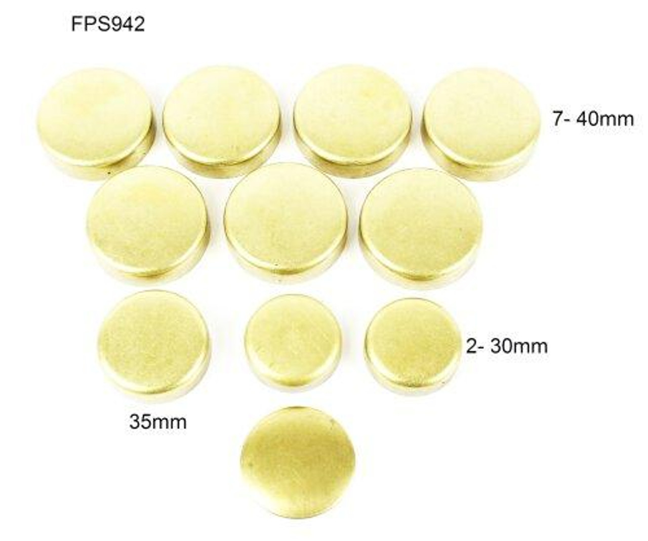 Brass Freeze Plug Set - 1987 Toyota Cressida 2.8L Engine Parts # FPS942ZE5