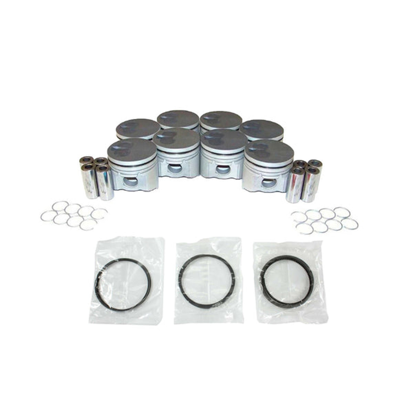 Piston Set with Rings - 2000 GMC C3500HD 6.5L Engine Parts # PRK3195ZE357