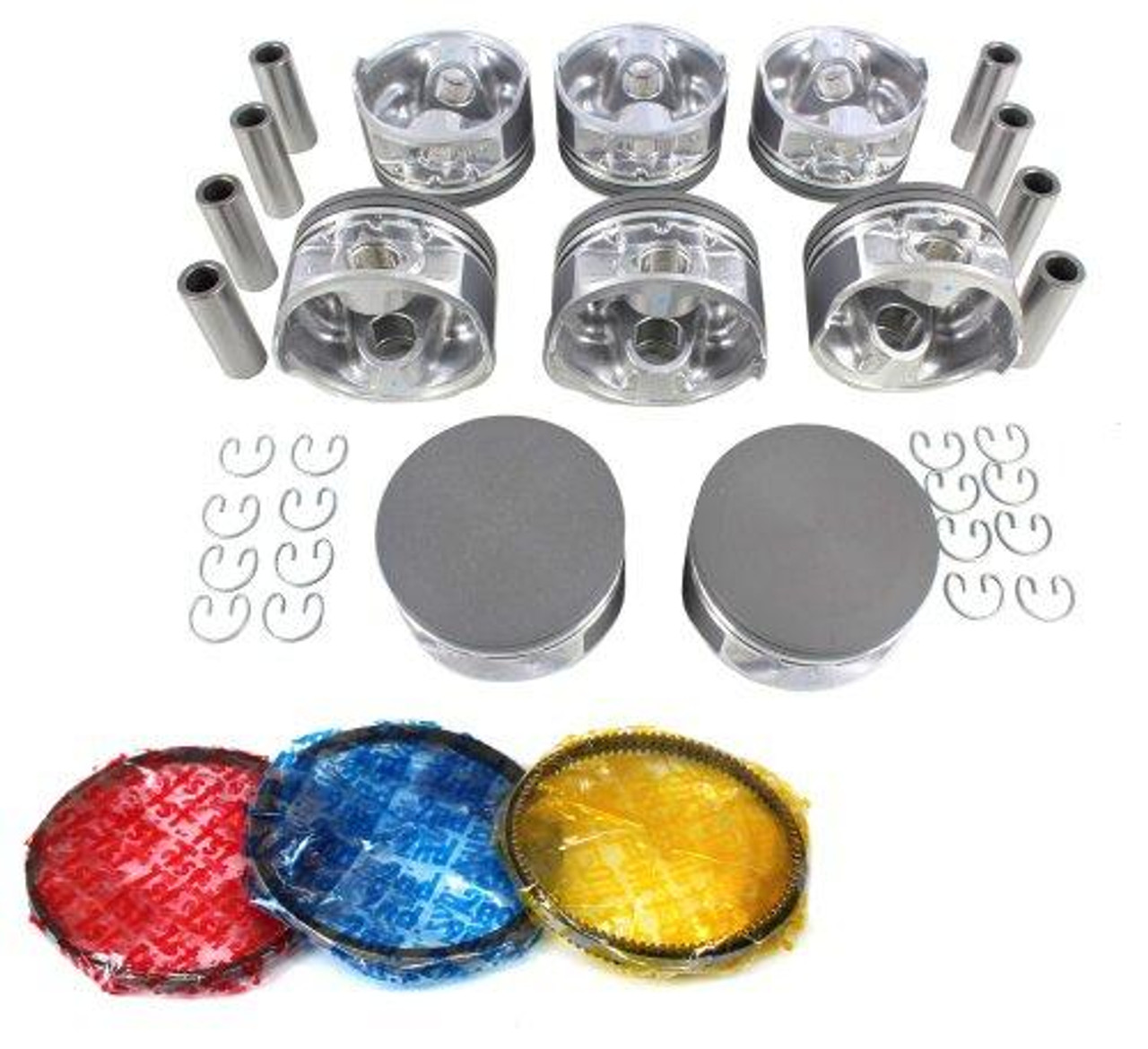 Piston Set with Rings - 2003 Ford Mustang 4.6L Engine Parts # PRK4171ZE7
