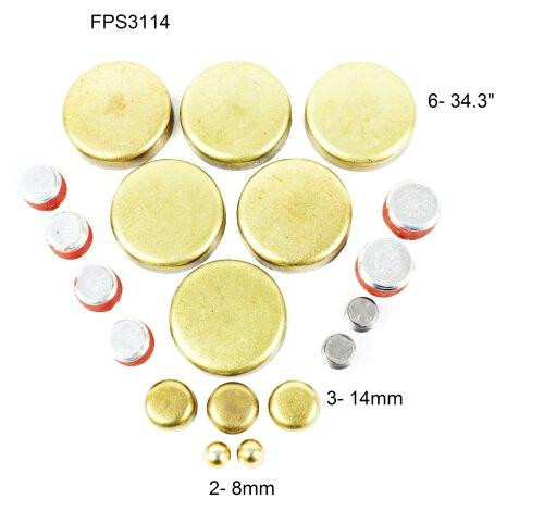 Brass Freeze Plug Set - 1991 Chevrolet S10 2.8L Engine Parts # FPS3114ZE38