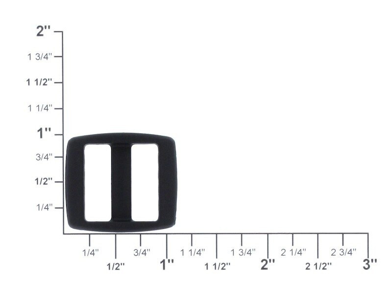 3/4" Plastic Sleek Wide Mouth Tri-Glide Slider Buckle