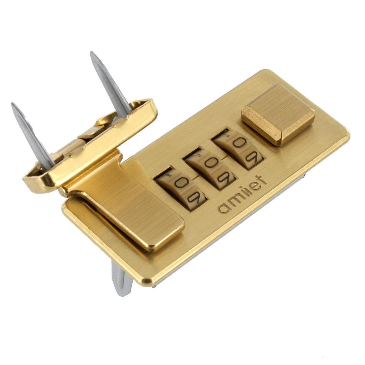 レジロック　ゴールドスター Z6612-10R/Z6612-1/MGS Brushed Brass Combination Lock - Buckleguy.com