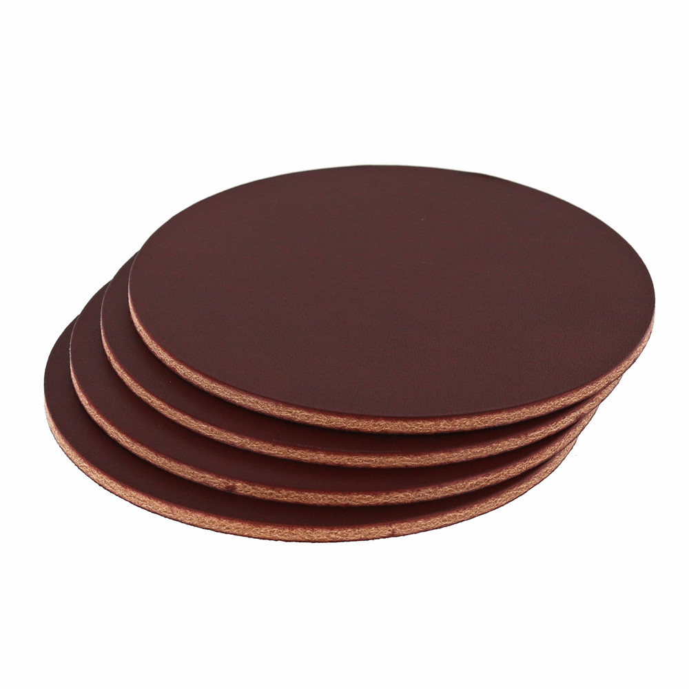 Wickett & Craig Leather Coasters - Burgundy