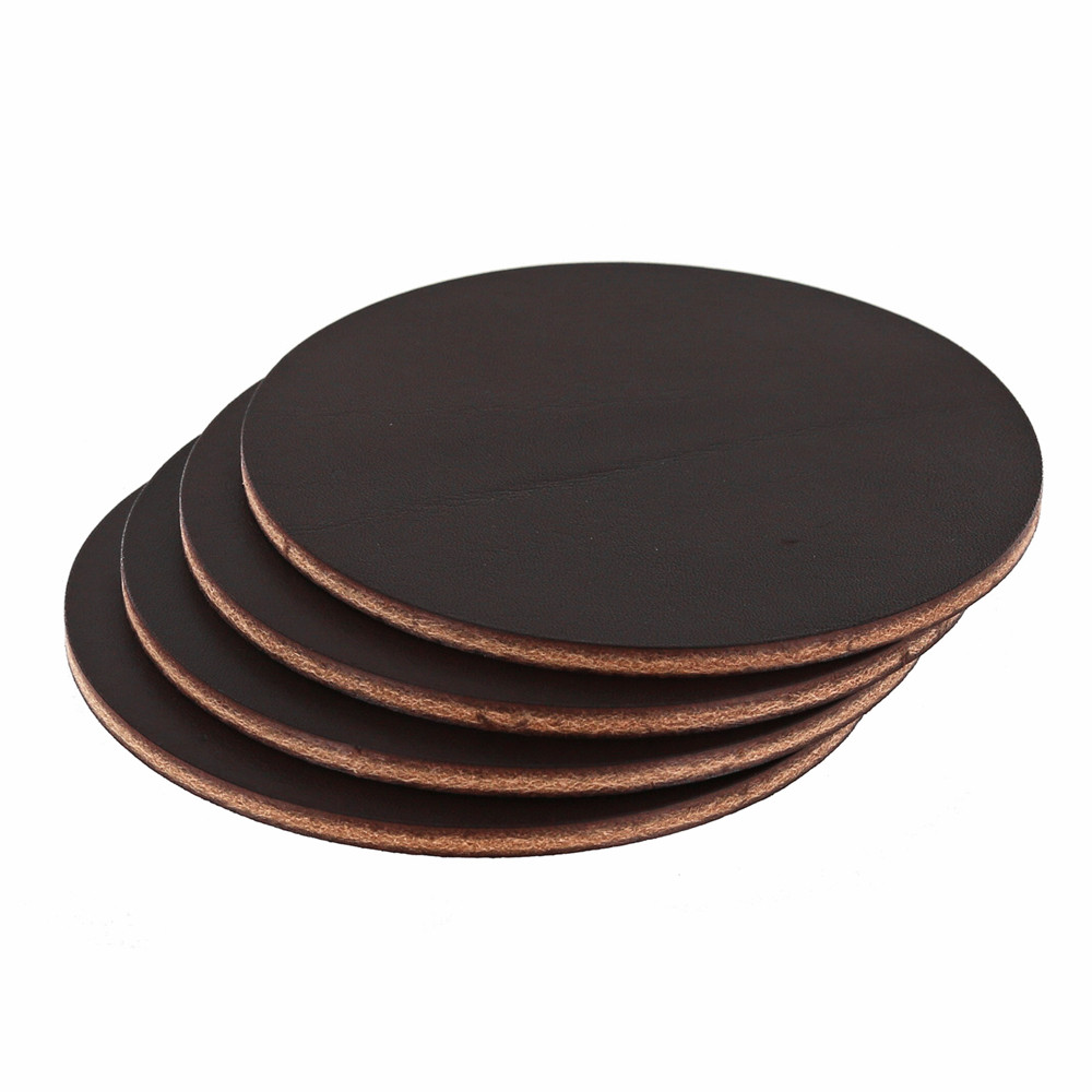 Wickett & Craig Leather Coasters - Dark Brown