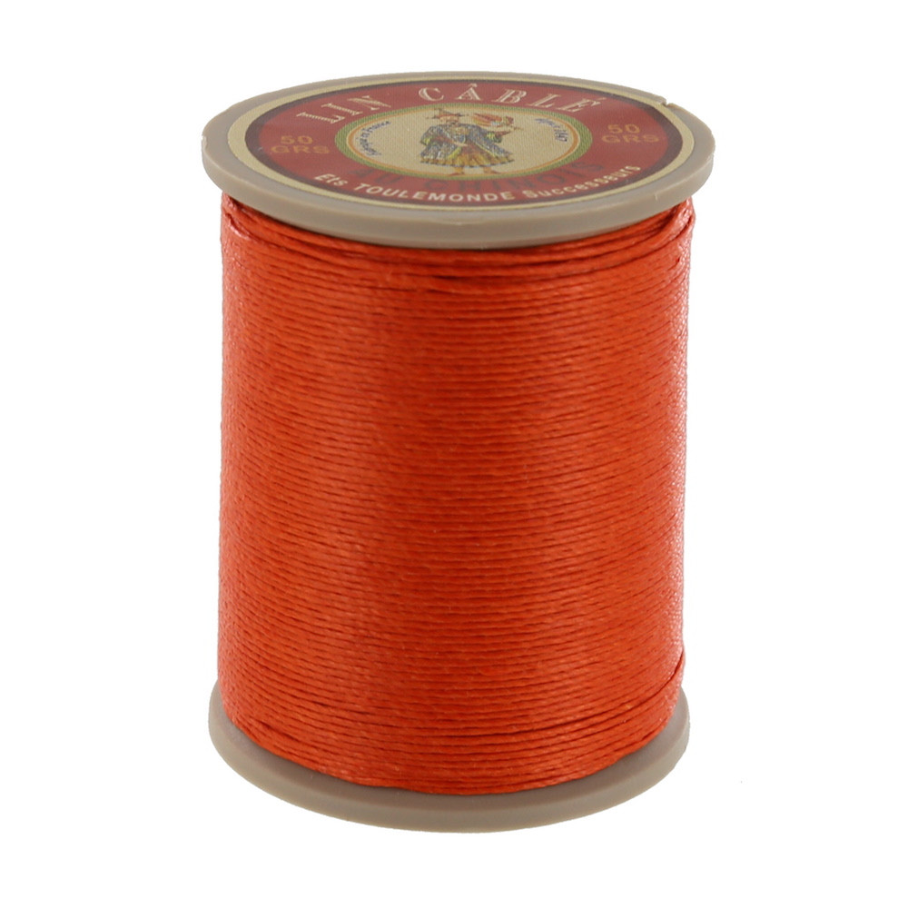 419 Oranger, Orange, Fil Au Chinois - Lin Cable - Waxed Linen Thread