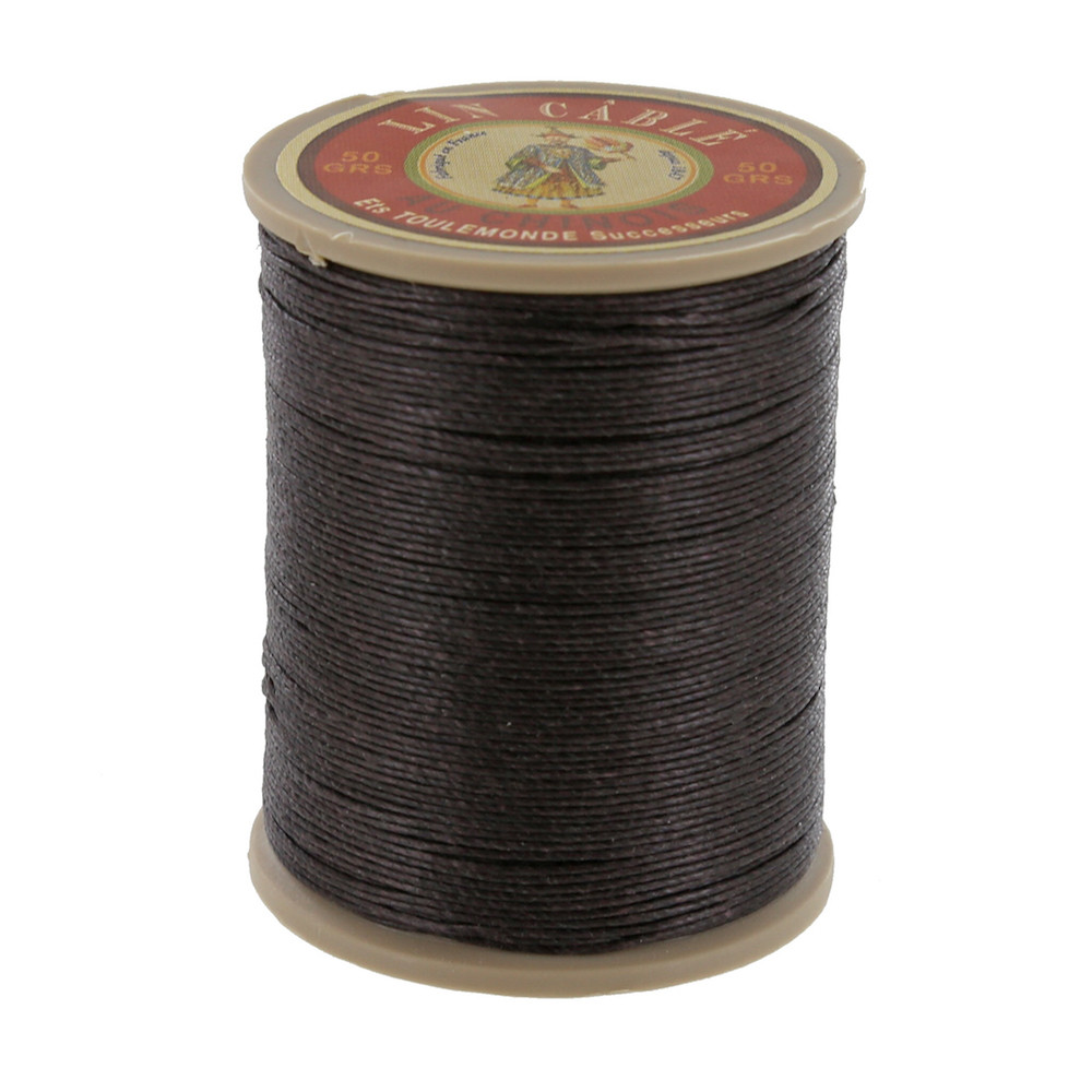 901 Marron Fonce, Dark Brown, Fil Au Chinois - Lin Cable - Waxed Linen Thread