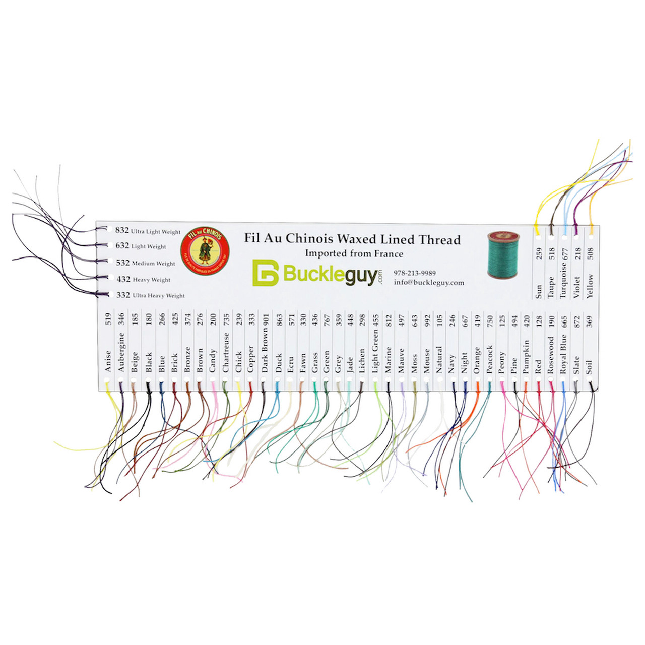 Fil Au Chinois Lin Cable, Waxed Linen Thread, Grass (436) - Buckleguy.com