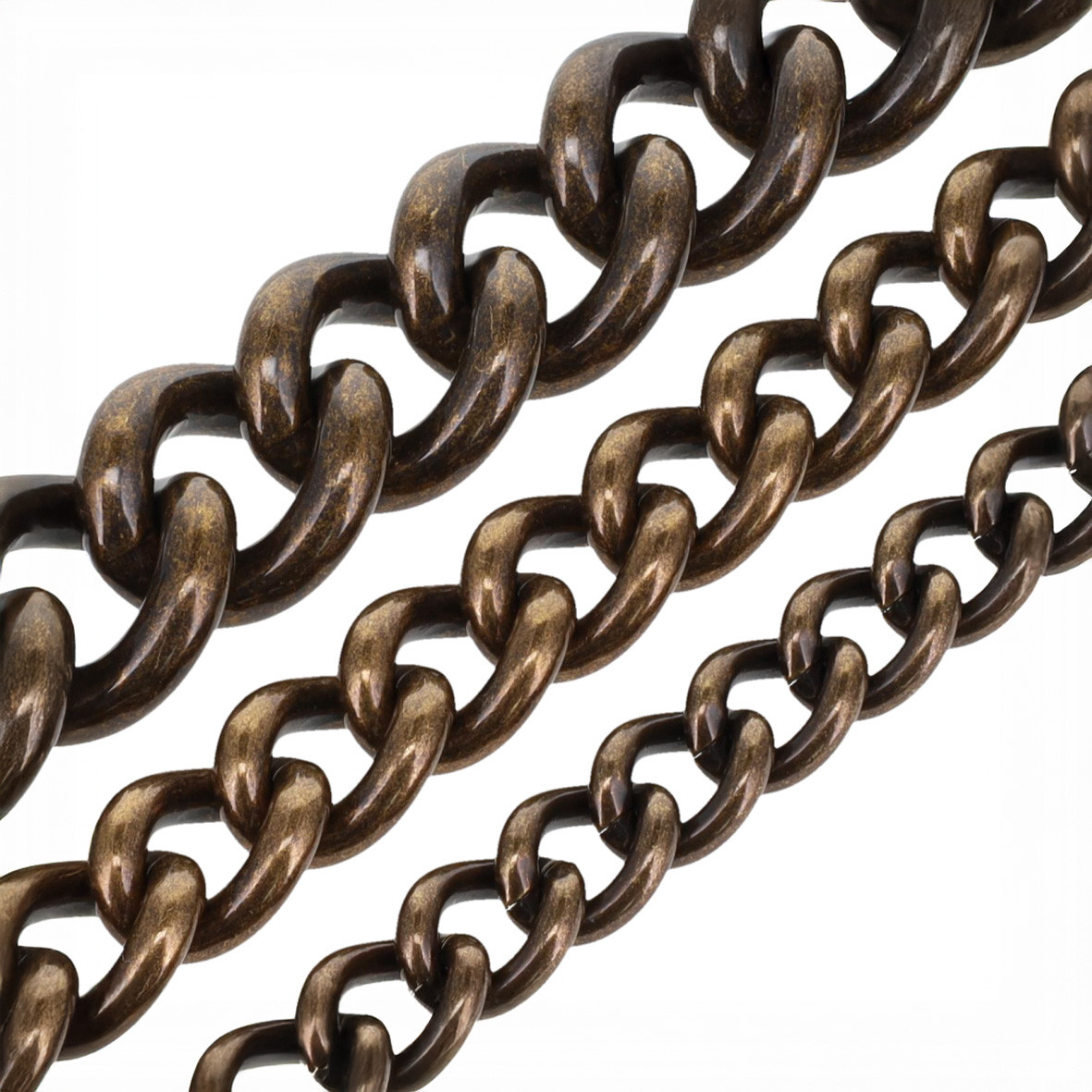 Round Twisted Solid Brass Purse Chain by the Yard, Antique Brass