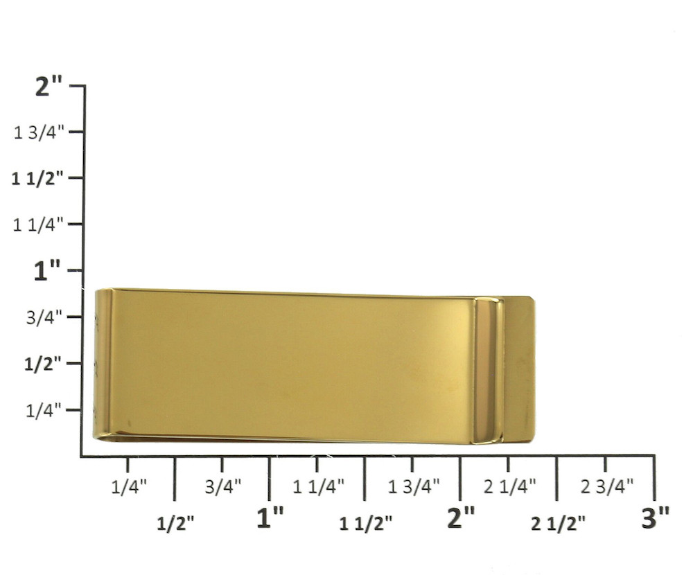 B8942 Polished Champagne Gold, Money Clip, Stainless Steel